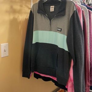 VS Pink Fleece Quarter Zip